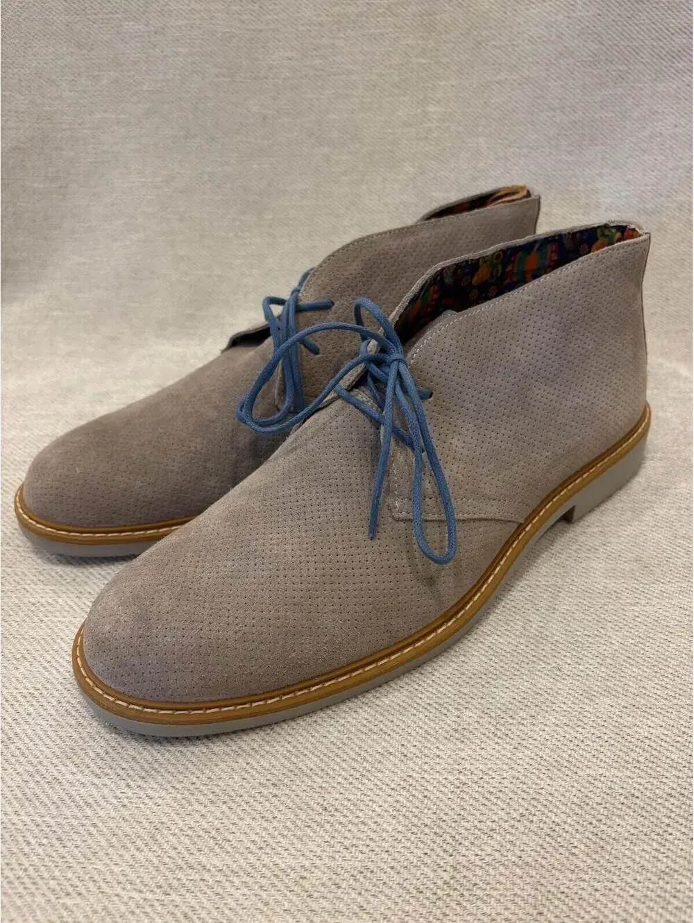 1901 Nordstrom Men’s Perforated Suede Chukka Boots Made in Italy Size 46 / 12.5